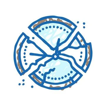 Broken clock sad mood icon doodle illustration Stock Illustration