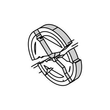 Broken clock sad mood isometric icon vector illustration Stock Illustration