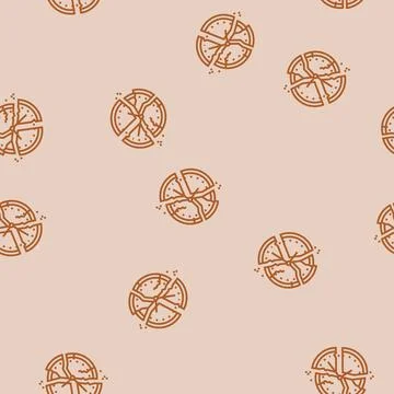 Broken clock sad mood line seamless pattern Stock Illustration