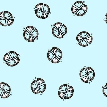 Broken clock sad mood vector seamless pattern Stock Illustration