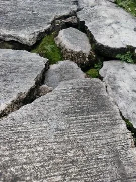 Broken cobblestone streets Stock Photos