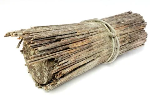 Broken coconut broom Stock Photos