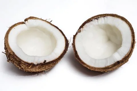 Broken coconut isolated Foto stock