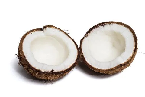 Broken coconut isolated Stock Photos