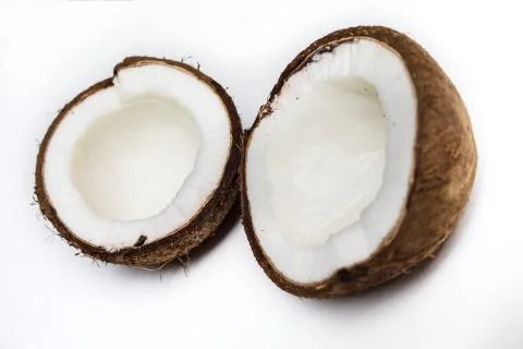 Broken coconut isolated Stock-Fotos