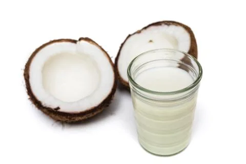 Broken coconut isolated Stock Photos