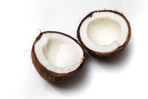 Broken coconut isolated Foto stock