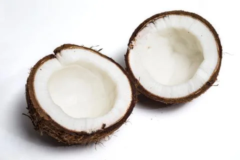 Broken coconut isolated Stock Photos