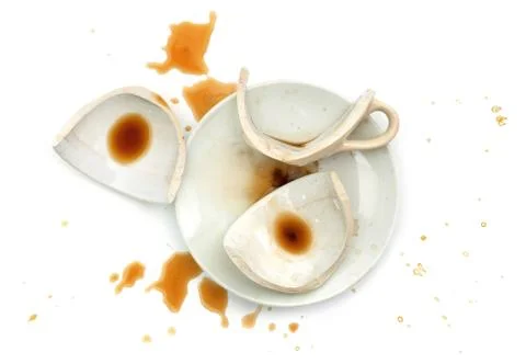 Broken coffee cup Stock Photos