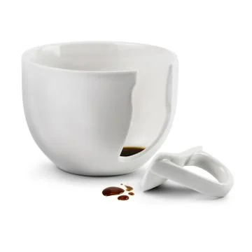 Broken coffee cup Stock Photos