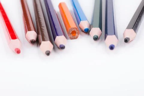 Broken colored pencil Stock Photos
