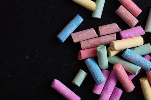 Broken colorful chalk background, pattern Stock Photos