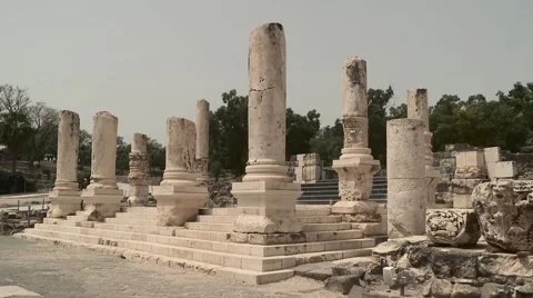 Broken Columns in Beth Shean Stock Footage 63640453