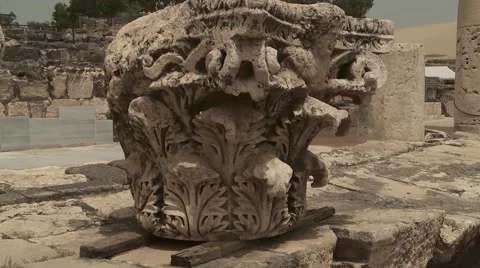 Broken Columns in Beth Shean Stock Footage 63640454