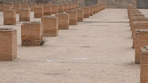 Broken columns in Marrakech, morocco, Africa in 4K Stock Footage 93898396