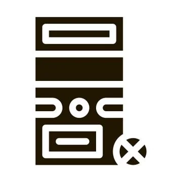 Broken Computer Icon Vector Glyph Illustration Illustrazione stock