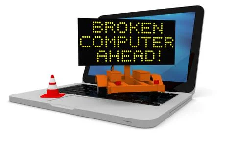 Broken computer Stock Illustration