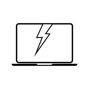 Broken computer isolated icon vector illustration design. Broken computer icon. Stock Illustration