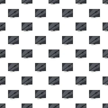 Broken computer monitor screen pattern with cracked glass Stock Illustration