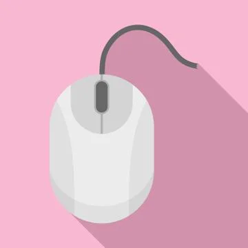 Broken computer mouse icon, flat style Illustrazione stock