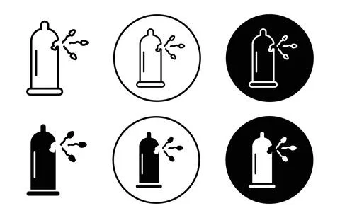 Broken condom icon Stock Illustration