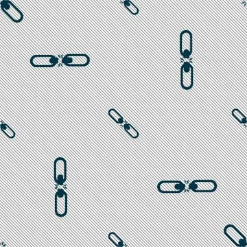 Broken connection flat single icon. Seamless pattern with geometric texture.  Stockillustratie