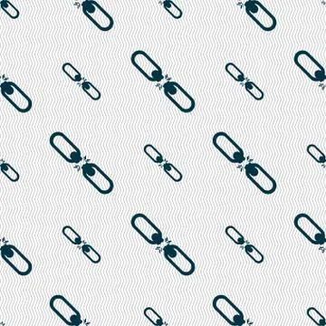 Broken connection flat single icon. Seamless abstract background with geometr Stock Illustration