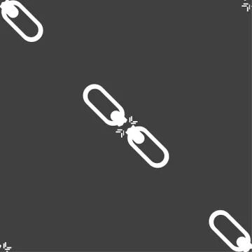 Broken connection flat single icon. Seamless pattern on a gray background. Ve イラスト素材