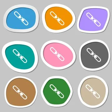 Broken connection flat single icon. Multicolored paper stickers. Vector Stock Illustration