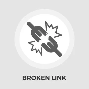 Broken connection flat single icon Stock Illustration