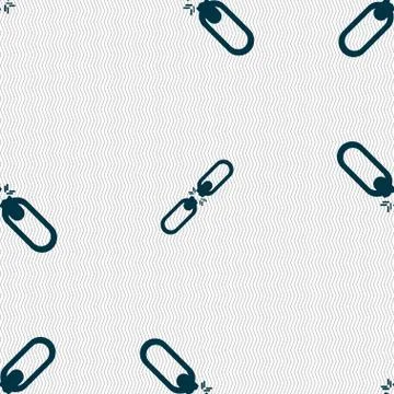 Broken connection flat single icon. Seamless abstract background with geometric Stock Illustration