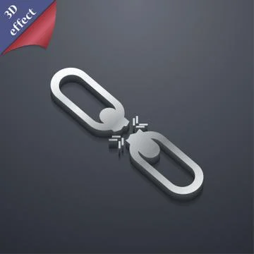 Broken connection icon symbol. 3D style. Trendy, modern design with space for Stock Illustration