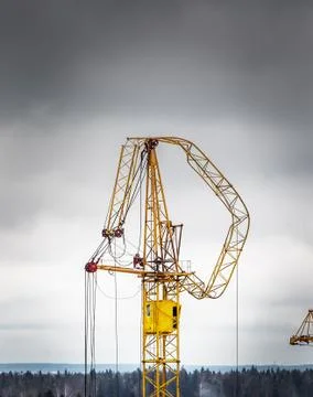 Broken construction crane Stock Photos
