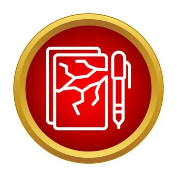 Broken contract document symbol with pen Stock Illustration