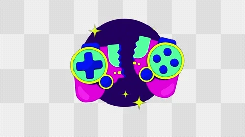 Broken controller gaming reaction 2D animation Stock Footage 338005517