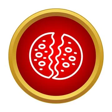 Broken cookie chocolate chip outline icon design Stock Illustration