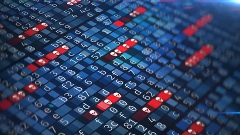 Broken, corrupt programming code, encrypted data, hacked system, hacking process Stock Footage 106755540