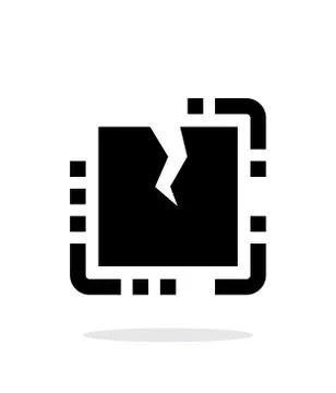 Broken CPU simple icon on white background Stock Illustration