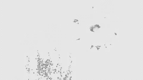 Broken cracks glass getting hit by bullet in slow motion Stock Footage 332043189