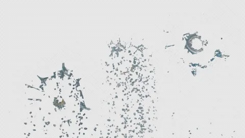 Broken cracks glass getting hit by bullet in slow motion Stock Footage 332043893