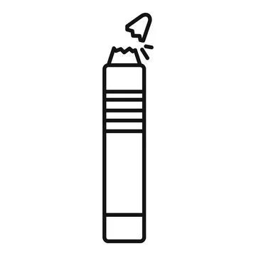 Broken crayon piece frustrates creative drawing or coloring Stock Illustration