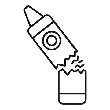Broken crayon representing failure in art creativity Stock Illustration