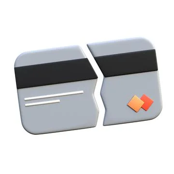 Broken credit card payment error illustration. Failed bank transaction. 3d re Stock Illustration