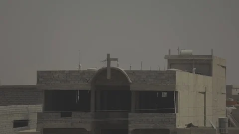 Broken Cross in Iraq Stock Footage 87762669