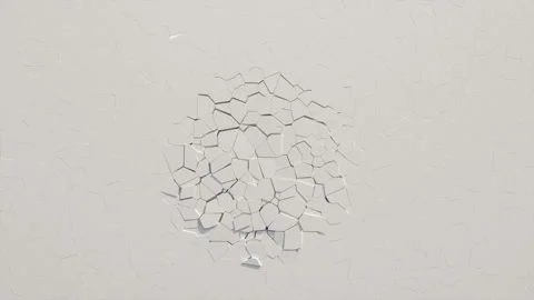 Broken, crumbling, cracking, exploding wall. Stock Footage 126058389