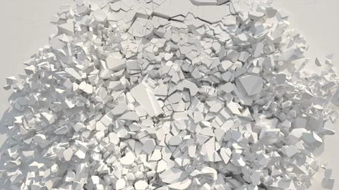 A broken, crumbling, cracking, exploding wall. Stock Footage 126439801