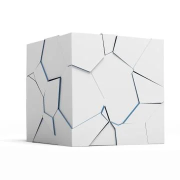 Broken cube 库存插图