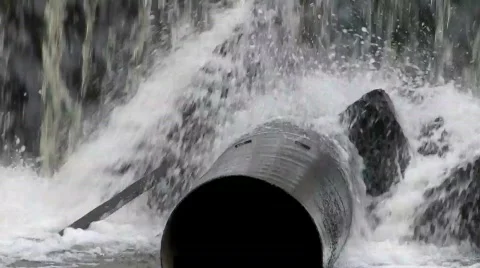 Broken dam and water Stock Footage 742914