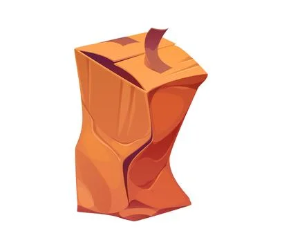 Broken, damaged and crumpled cargo cardboard box 库存插图