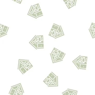 Broken damaged house glyph vector seamless pattern イラスト素材